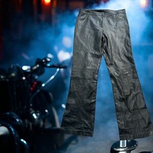 VS² by Vakko 100% Lamb Leather Pants NWT Black Women’s Straight Leg size 12